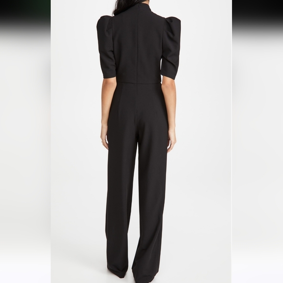 Chic Mock Neckline with Bow Black Jumpsuit Size XL - Picture 3 of 8